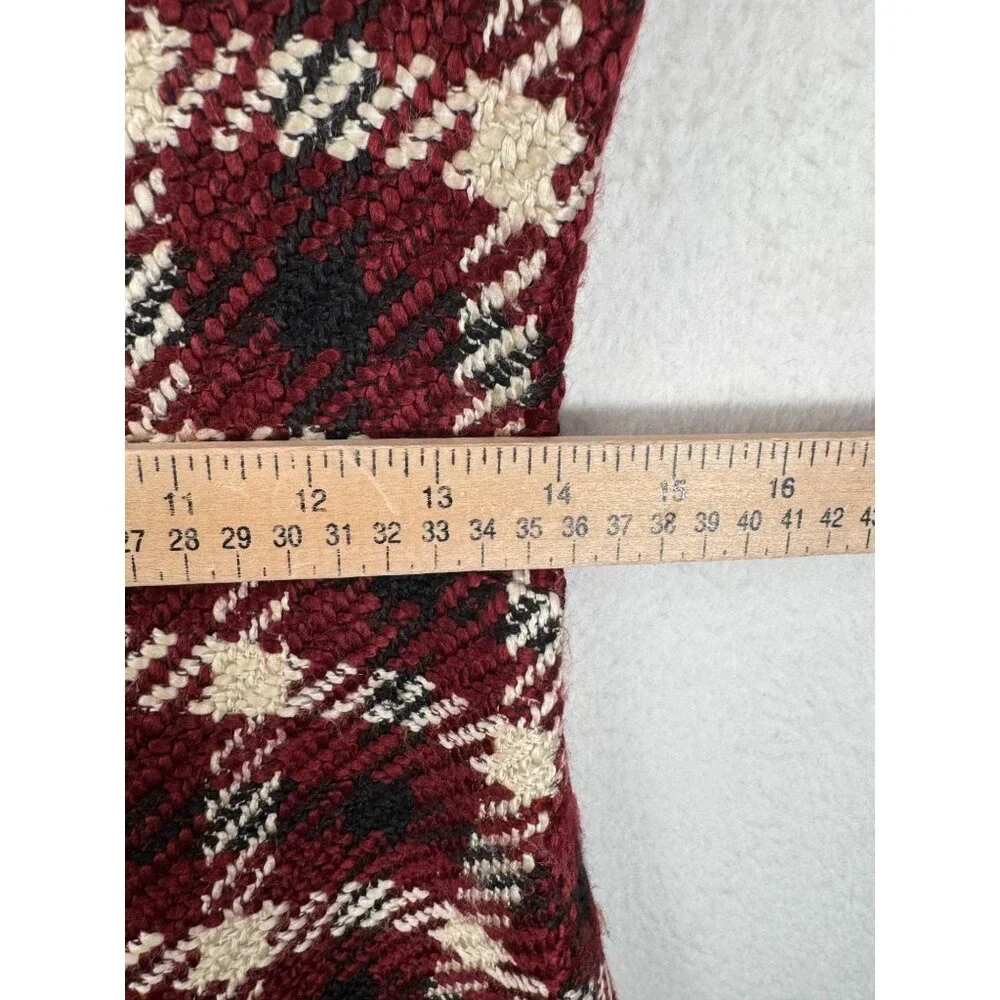 Zara Tweed plaid skater dress red‎ cream 90s Y2K sz S